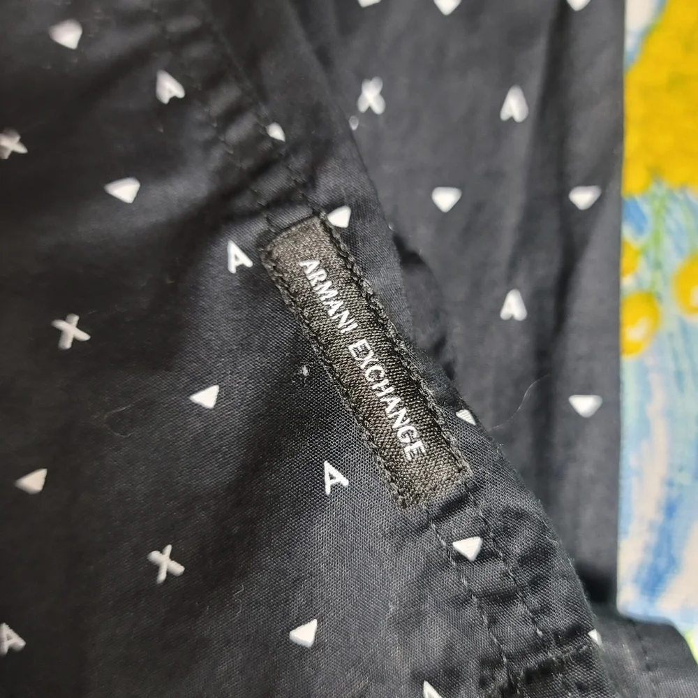 AX Armani Exchange Mens Black  Long Sleeve Button Up Shirt Sz S - Picture 6 of 11
